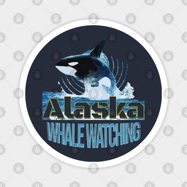 Alaska Whale Watching Magnet by TeeText